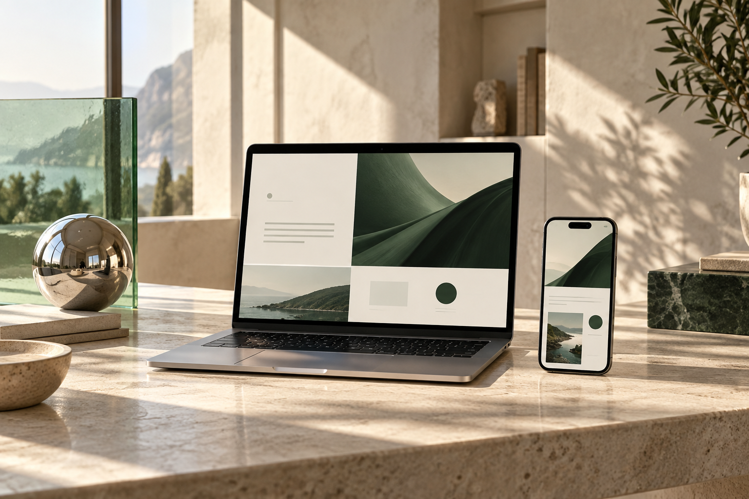 Modern website and software development workspace